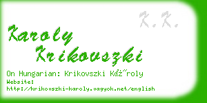 karoly krikovszki business card